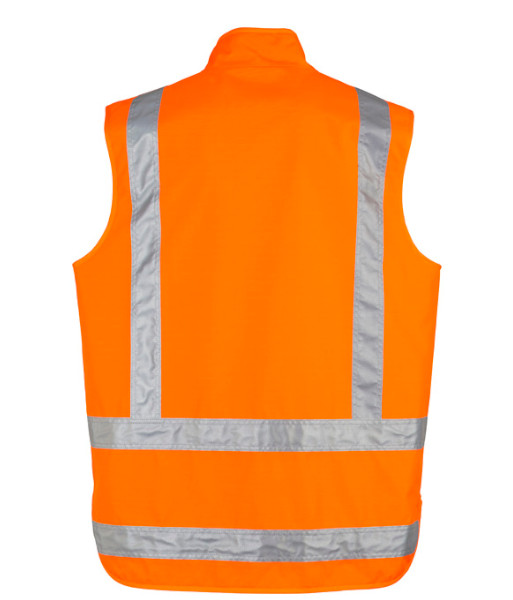ZJ356 Syzmik Mens Hi Vis TTMC-W23 Day/Night Fleece Lined Vest, Orange, Sizes S to 7XL