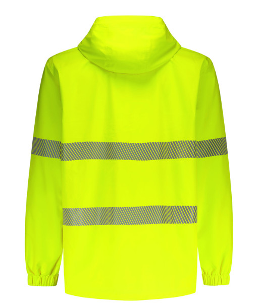 ZJ560 Syzmik Unisex Hi Vis Super Light Segmented Tape Packable Rain Jacket, Yellow, Sizes 2XS to 7XL