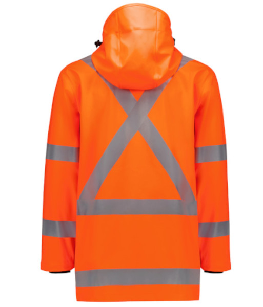 ZJ620 Syzmik Mens Hi Vis TTMC-W23 Day/Night X Back Heavy Duty Waterproof Jacket, Orange, Sizes 2XS to 7XL