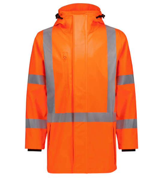 ZJ620 Syzmik Mens Hi Vis TTMC-W23 Day/Night X Back Heavy Duty Waterproof Jacket, Orange, Sizes 2XS to 7XL