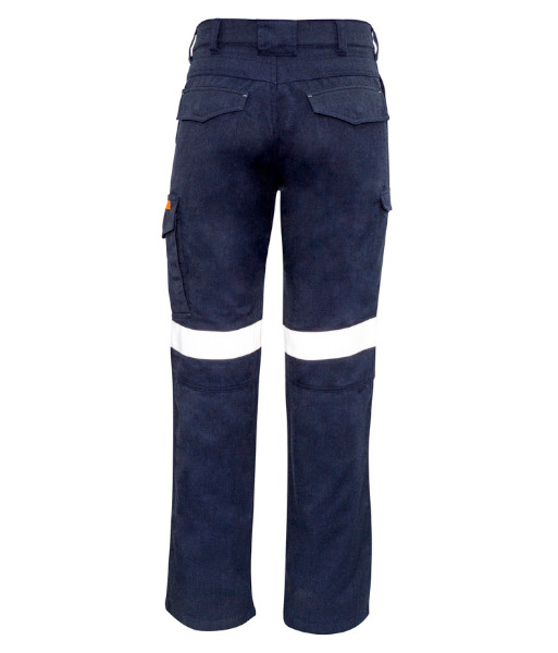 ZP521S Syzmik Mens Orange Flame Taped Cargo Pant (Stout), Navy, Sizes 87 to 132