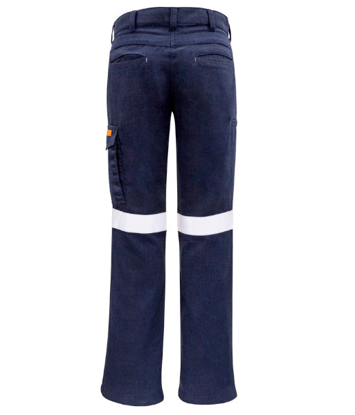 ZP522 Syzmik Womens Orange Flame Taped Cargo Pant, Navy, Sizes 8 to 24