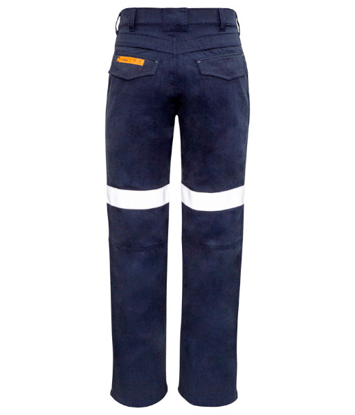ZP523 Syzmik Mens Orange Flame Traditional Style Taped Work Pant, Navy, Sizes 72 to 132