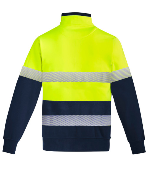 ZT150 Syzmik Mens Hi Vis Day/Night Orange Flame 1/4 Zip Pullover – Hoop Taped, Yellow/Navy, Sizes 2XS to 7XL