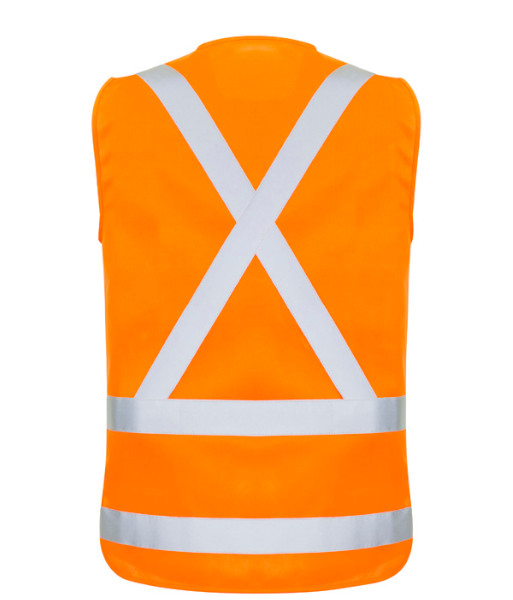 ZV961 Syzmik Mens Hi Vis TTMC-W23 Day/Night Zip X Back Vest, Orange, Sizes 2XS to 7XL