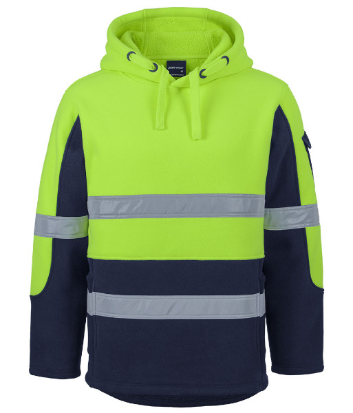 6DLP JB’s Hi Vis Day/Night 450g Pull Over Shepherd Hoodie, Lime/Navy, Sizes 2XS to 5XL