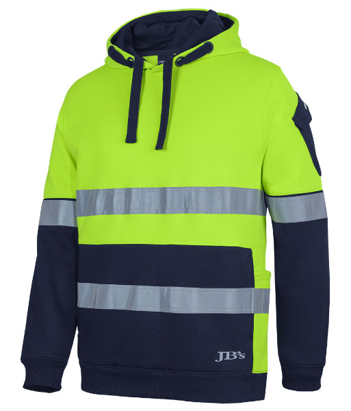 6DNVH JB’s Hi Vis Day/Night Trade Hoodie, Lime/Navy, Sizes 2XS to 5XL