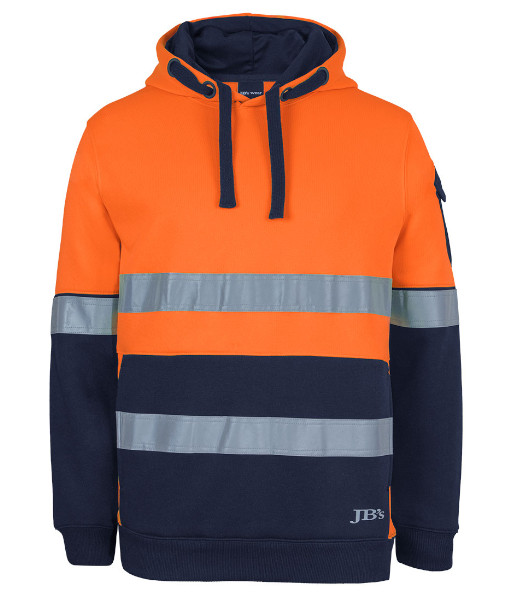 6DNVH JB’s Hi Vis Day/Night Trade Hoodie, Orange/Navy, Sizes 2XS to 5XL