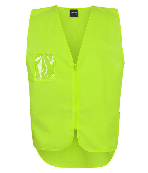 6HVSW JB’s Hi Vis Day Only Zip Drop Tail Safety Vest, Lime, Sizes S to 6/7XL