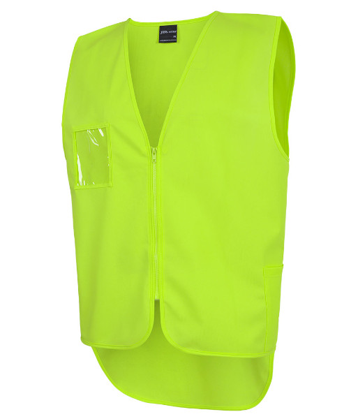6HVSW JB’s Hi Vis Day Only Zip Drop Tail Safety Vest, Lime, Sizes S to 6/7XL