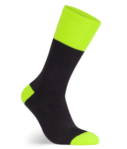 6WWS JB’s Work Socks (3 Pack), Black/Lime