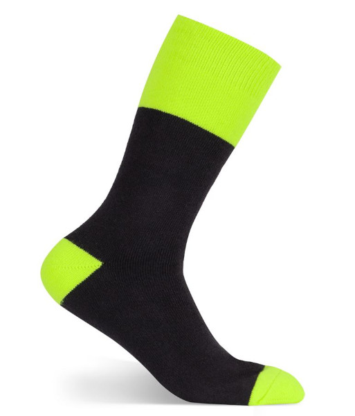 6WWS JB’s Work Socks (3 Pack), Black/Lime