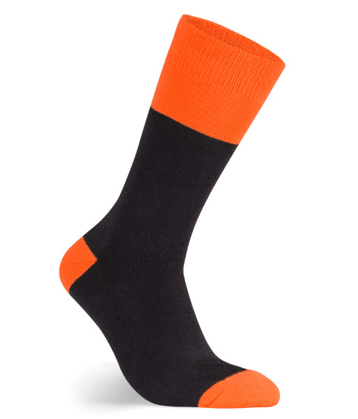 6WWS JB’s Work Socks (3 Pack), Black/Orange