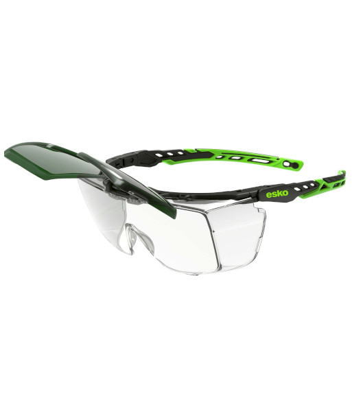 E3100-S5FLIP Esko Vispec2 Premium Overspec with Flip Lens, Clear/Shade 5, 12 Pack