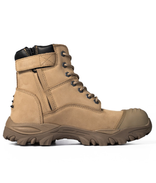 FU1948CT Munka Zebu Zip Sided Composite Toe Safety Boot, Stone, Sizes UK4.5 to UK14 (Half Sizes Available)
