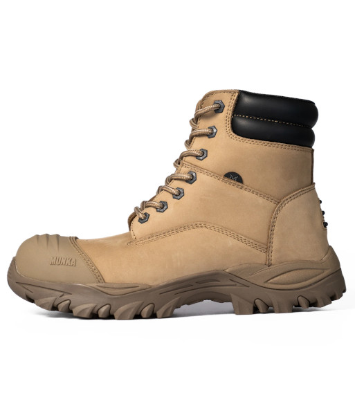 FU1948CT Munka Zebu Zip Sided Composite Toe Safety Boot, Stone, Sizes UK4.5 to UK14 (Half Sizes Available)